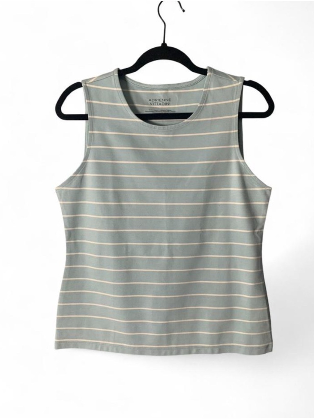 Adrienne Vittadini Striped Sleeveless Tank Top - Size M blue